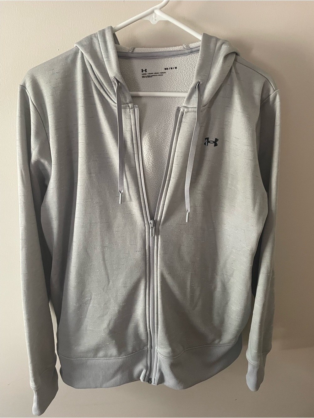 Under Armour Girls Light Gray Full-Zip Hoodie Jacket